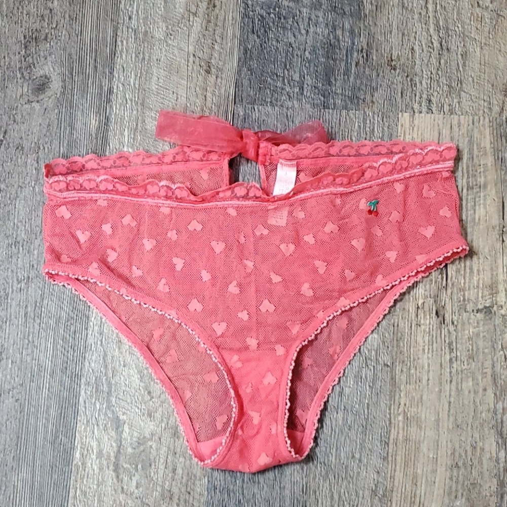 Vintage Victoria’s Secret Sheer Embroidered Panties Women L Y2K Bow